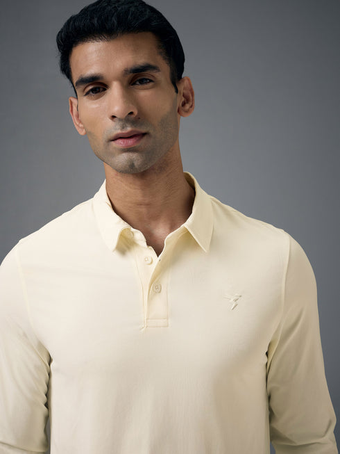 Men Solid Slim Fit Polo T-shirt with COTFLEX