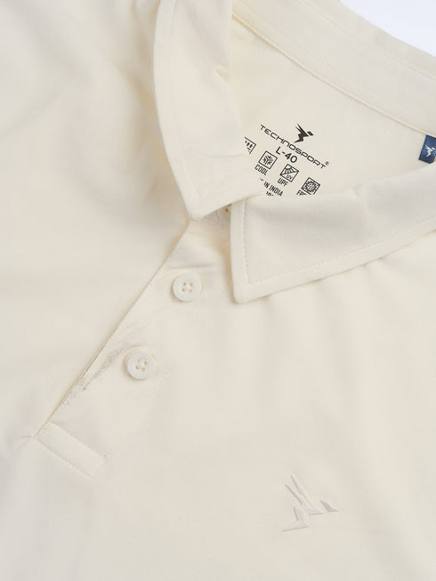 Men Solid Slim Fit Polo T-shirt with COTFLEX
