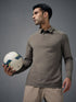 Men Solid Slim Fit Polo T-shirt with COTFLEX