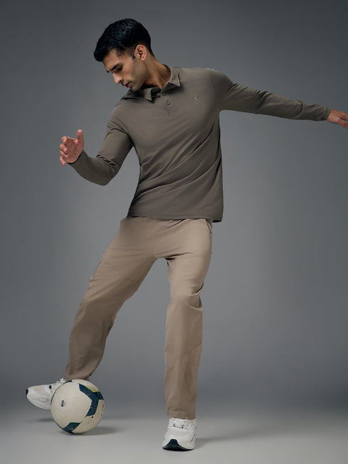 Men Solid Slim Fit Polo T-shirt with COTFLEX