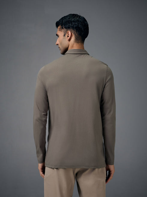 Men Solid Slim Fit Polo T-shirt with COTFLEX