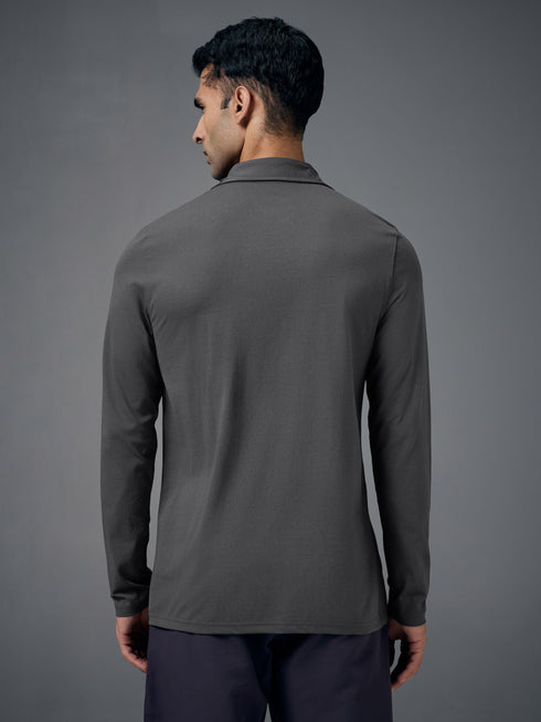 Men Solid Slim Fit Polo T-shirt with COTFLEX