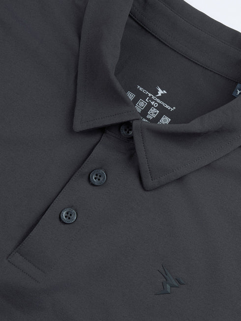 Men Solid Slim Fit Polo T-shirt with COTFLEX
