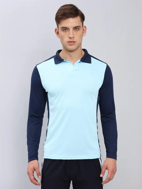 Men Colorblock Slim Fit Polo T-shirt with TECHNO COOL+