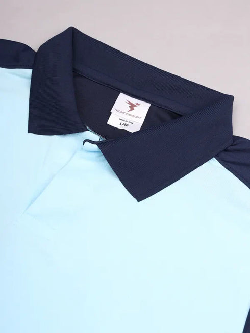 Men Colorblock Slim Fit Polo T-shirt with TECHNO COOL+