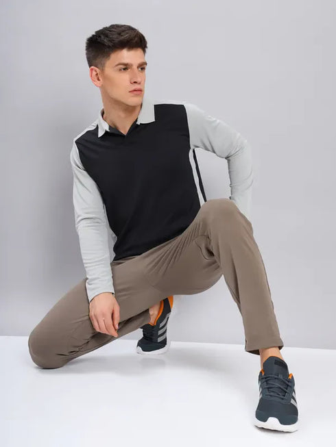 Men Colorblock Slim Fit Polo T-shirt with TECHNO COOL+