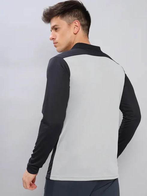 Men Colorblock Slim Fit Polo T-shirt with TECHNO COOL+
