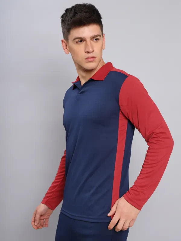 Men Colorblock Slim Fit Polo T-shirt with TECHNO COOL+