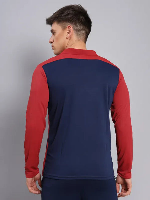 Men Colorblock Slim Fit Polo T-shirt with TECHNO COOL+