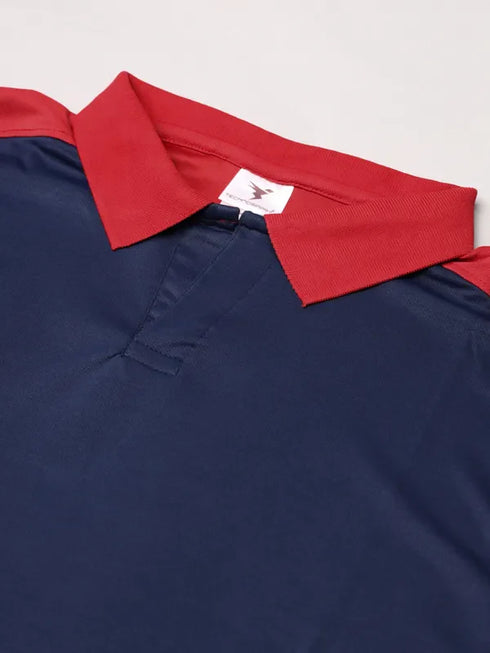 Men Colorblock Slim Fit Polo T-shirt with TECHNO COOL+