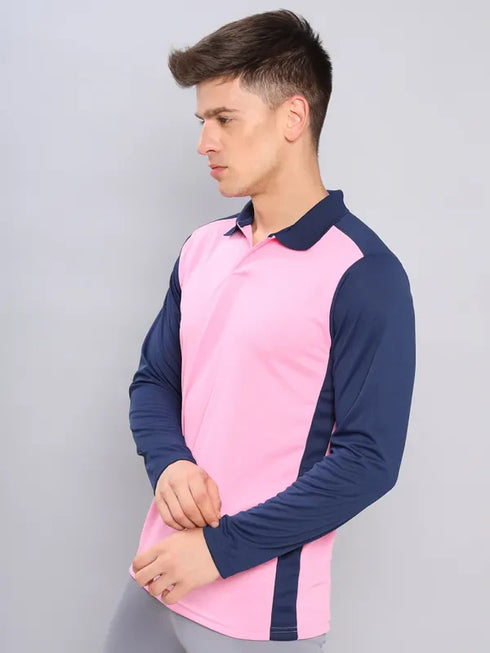 Men Colorblock Slim Fit Polo T-shirt with TECHNO COOL+