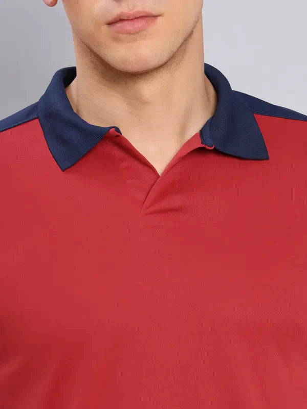 Men Colorblock Slim Fit Polo T-shirt with TECHNO COOL+