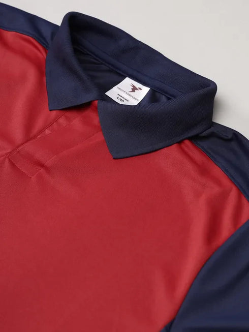 Men Colorblock Slim Fit Polo T-shirt with TECHNO COOL+