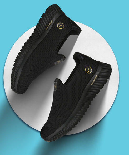 OXYFIT N Black Men's Walking Shoes