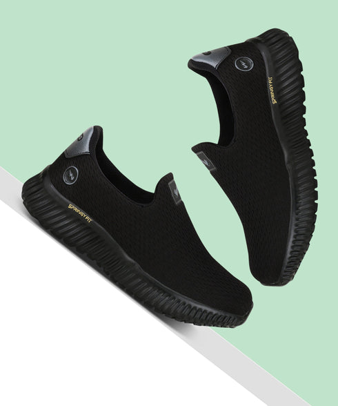 OXYFIT N Black Men's Walking Shoes