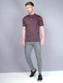 Men Self Design Slim Fit Mock Neck T-shirt with VENTMESH