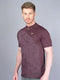 Men Self Design Slim Fit Mock Neck T-shirt with VENTMESH