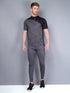 Men Self Design Slim Fit Mock Neck T-shirt with VENTMESH