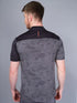 Men Self Design Slim Fit Mock Neck T-shirt with VENTMESH