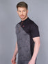 Men Self Design Slim Fit Mock Neck T-shirt with VENTMESH