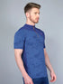 Men Self Design Slim Fit Mock Neck T-shirt with VENTMESH