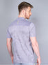 Men Self Design Slim Fit Mock Neck T-shirt with VENTMESH