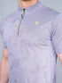 Men Self Design Slim Fit Mock Neck T-shirt with VENTMESH