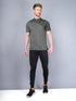 Men Self Design Slim Fit Mock Neck T-shirt with VENTMESH
