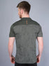 Men Self Design Slim Fit Mock Neck T-shirt with VENTMESH