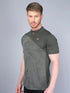 Men Self Design Slim Fit Mock Neck T-shirt with VENTMESH
