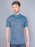 Men Self Design Slim Fit Mock Neck T-shirt with VENTMESH