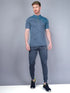 Men Self Design Slim Fit Mock Neck T-shirt with VENTMESH