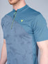 Men Self Design Slim Fit Mock Neck T-shirt with VENTMESH