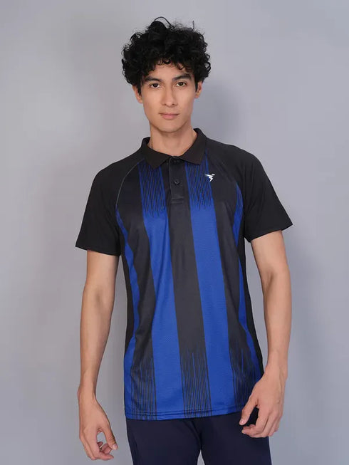 Men Printed Slim Fit Polo T-shirt with TECHNO COOL+