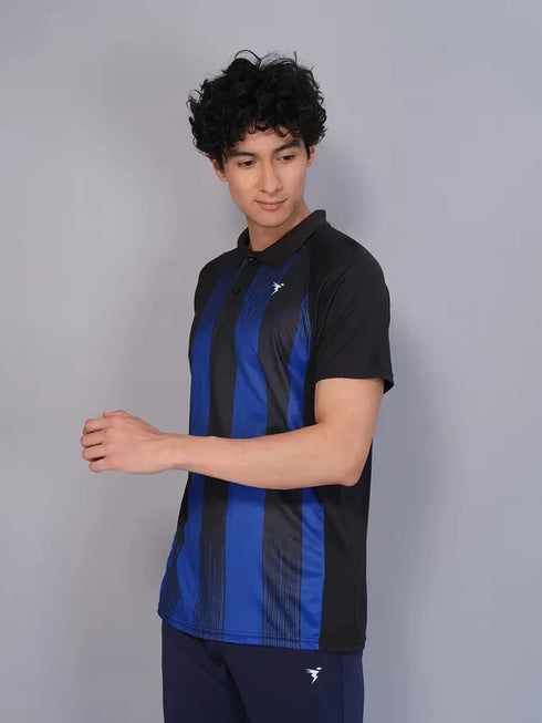 Men Printed Slim Fit Polo T-shirt with TECHNO COOL+