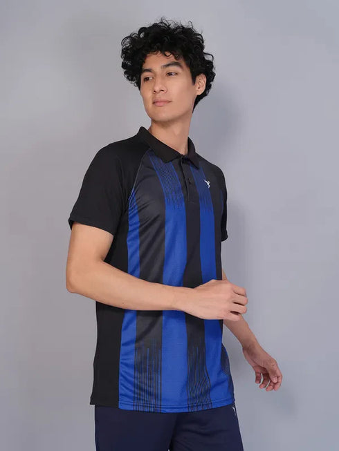 Men Printed Slim Fit Polo T-shirt with TECHNO COOL+