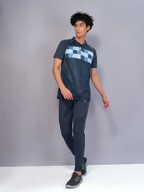 Men Printed Slim Fit Polo T-shirt with TECHNO COOL+