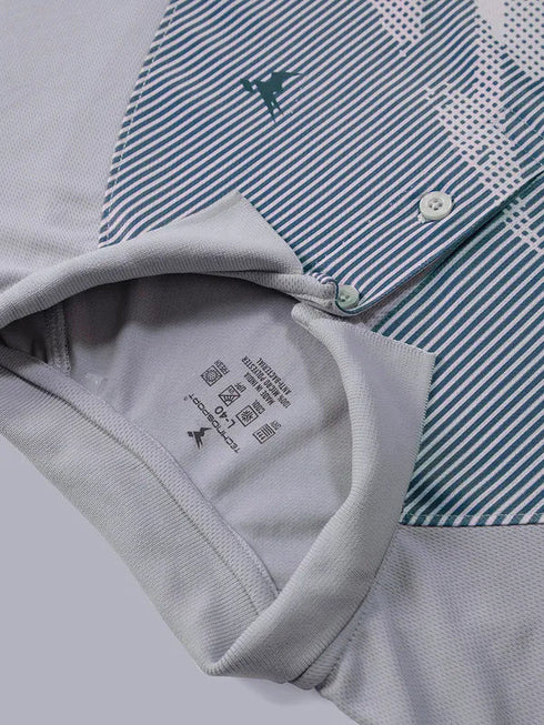 Men Printed Slim Fit Polo T-shirt with TECHNO COOL+