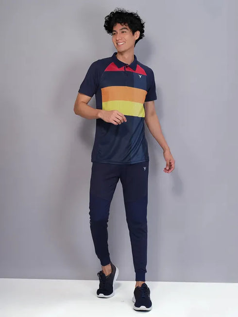 Men Printed Slim Fit Polo T-shirt with TECHNO COOL+