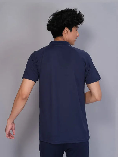 Men Printed Slim Fit Polo T-shirt with TECHNO COOL+