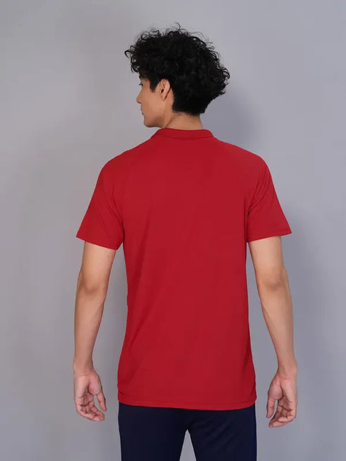 Men Printed Slim Fit Polo T-shirt with TECHNO COOL+