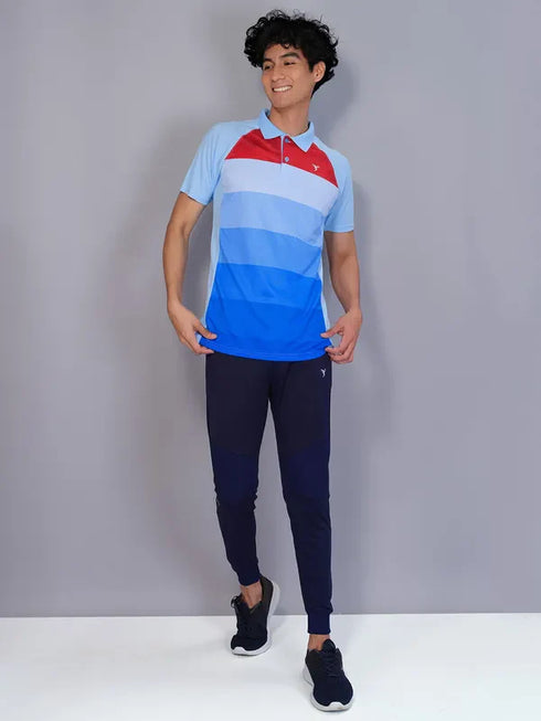 Men Printed Slim Fit Polo T-shirt with TECHNO COOL+