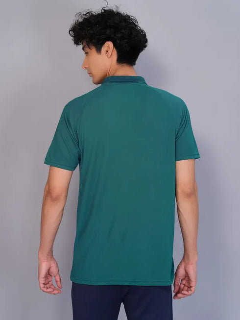 Men Printed Slim Fit Polo T-shirt with TECHNO COOL+