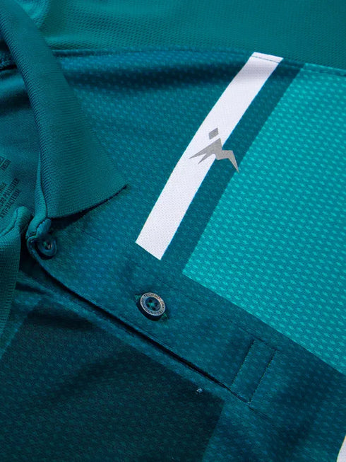 Men Printed Slim Fit Polo T-shirt with TECHNO COOL+