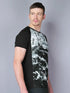 Men Stripe Slim Fit Crew Neck T-shirt with TECHNO COOL