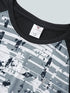 Men Stripe Slim Fit Crew Neck T-shirt with TECHNO COOL