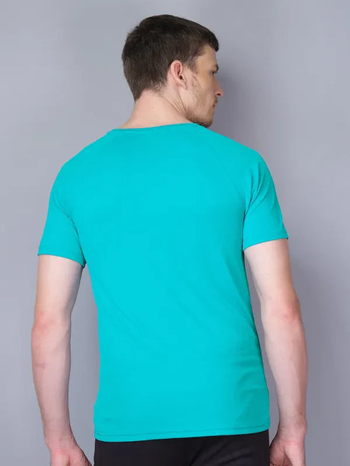 Men Stripe Slim Fit Crew Neck T-shirt with TECHNO COOL