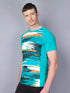 Men Stripe Slim Fit Crew Neck T-shirt with TECHNO COOL