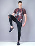 Men Stripe Slim Fit Crew Neck T-shirt with TECHNO COOL