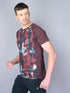 Men Stripe Slim Fit Crew Neck T-shirt with TECHNO COOL